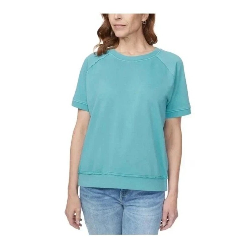 Buffalo Super Soft Terry Top Crystal Teal Long Sleeve Women’s Small Casual